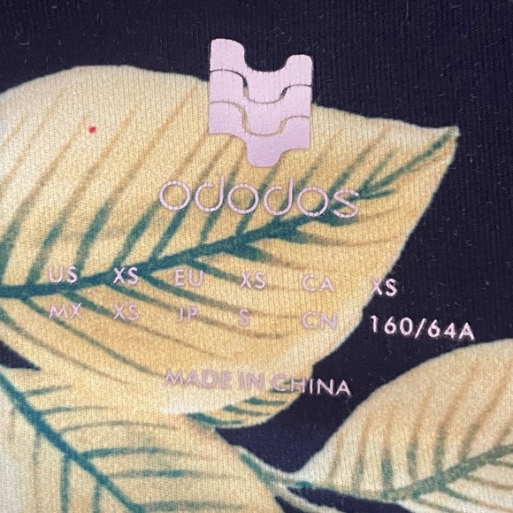 ODODOS High Waisted Floral Printed Leggings Women’s XS Tropical Cropped Workout - Picture 2 of 12